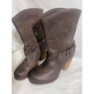 Eastland Bellamy 1955 Leather Boots 3 1/2 Heel Mid Calf Bootie Zipper  7.5M  S20